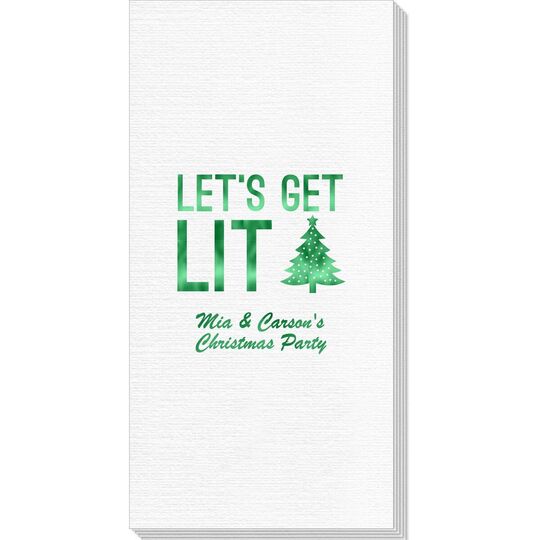 Let's Get Lit Christmas Tree Deville Guest Towels